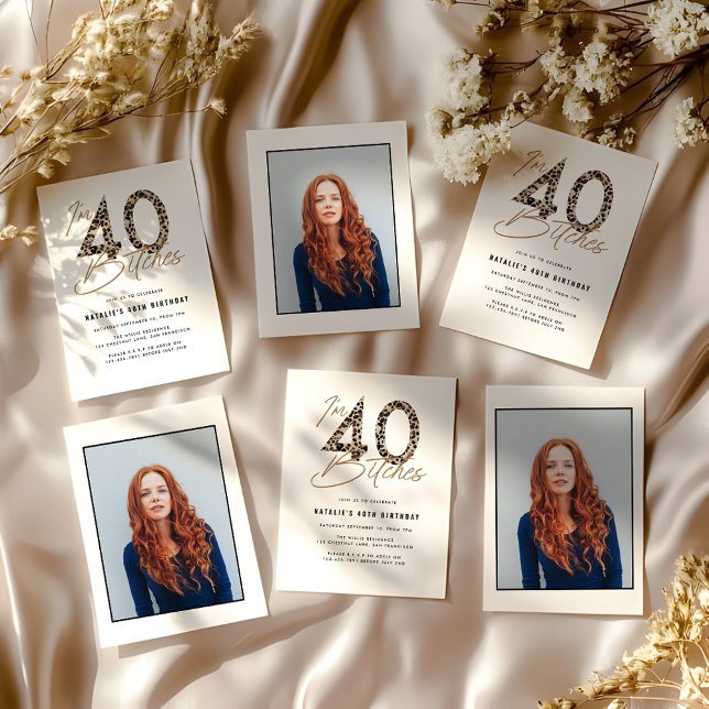 Sou 40 na moda de impressão animal foto de script (Criador carregado)