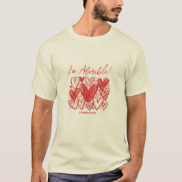 Sou Adorável! Camiseta com Padrão de Coração Encan