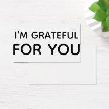 Sou grato por seu cartão de presente branco preto