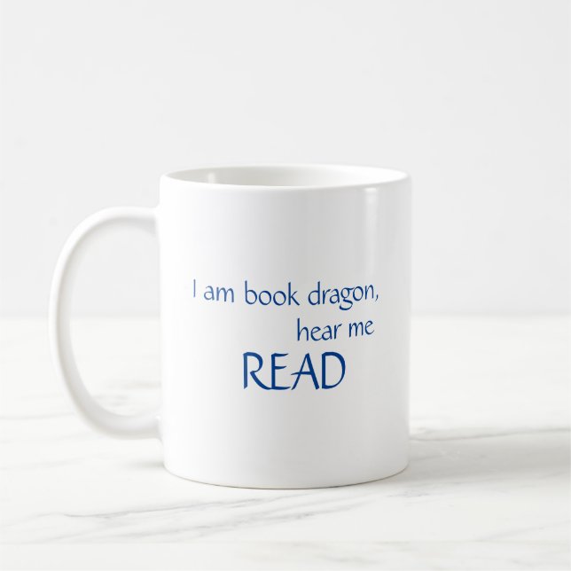 Sou o Dragão do Livro, ouve-me ler caneca (Esquerda)