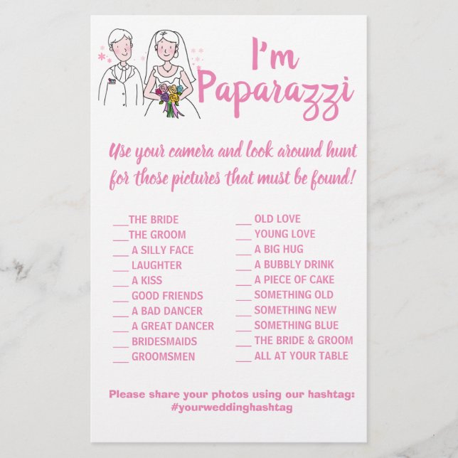 Sou paparazzi Game Card Pink Love Flyer (Frente)