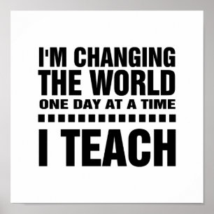 Sou professor. Citação Tipografia Art Poster