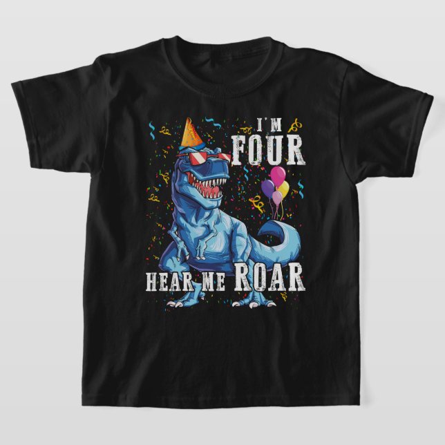 Sou Quatro Me Ouçam Roar 4º Aniversário Camisas de (Postura )