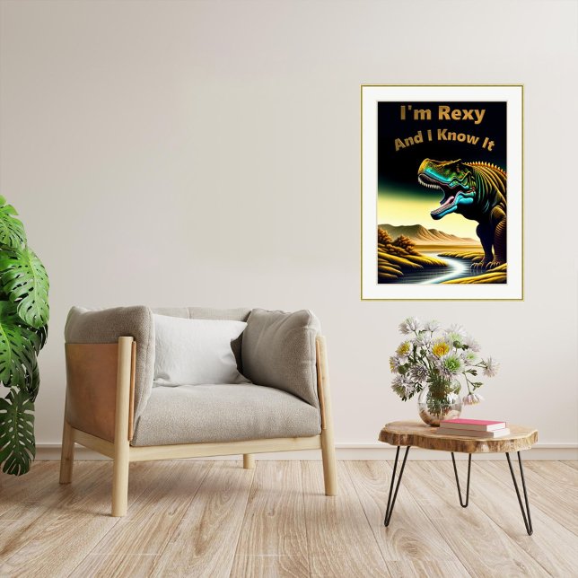 Sou Rexy e sei disso, Poster de dinossauro (Criador carregado)