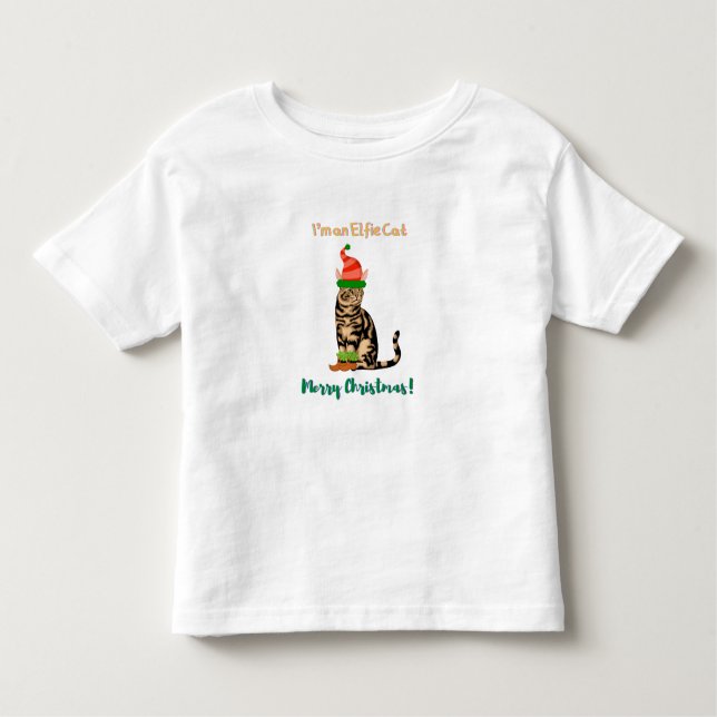 Sou uma camiseta de Natal Elfie Cat Toddler (Frente)