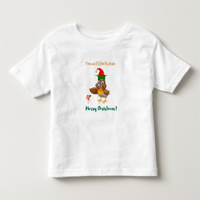 Sou uma camiseta Elfie Robin de Natal Toddler (Frente)