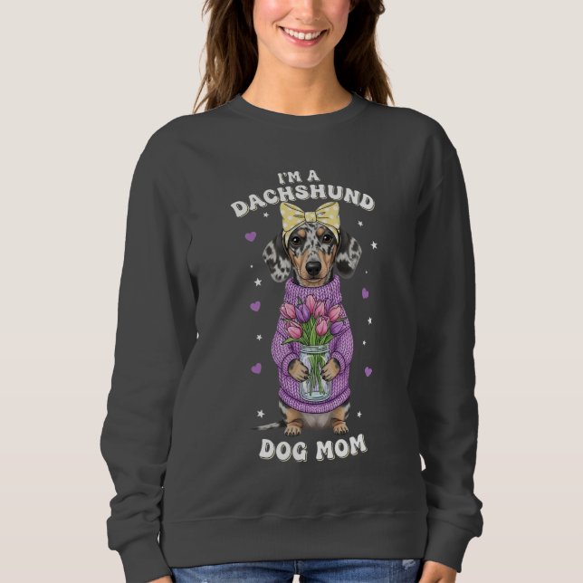 Sou uma Mãe de Dachshund - Suéter Roxo (Frente)