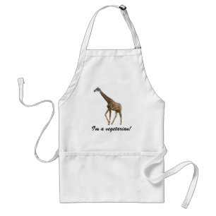 Sou vegetariano, avental de girafa