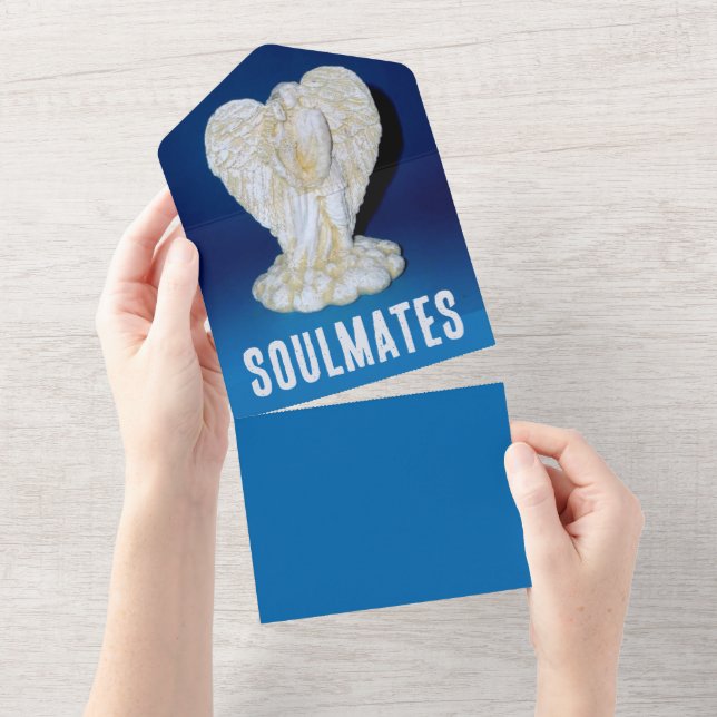 SOULMATES - Tudo em um Convite de casamento (Aba destacável)