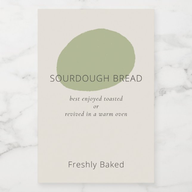Sourdough Bread Care Sage Artisan 2x3 Bakery Label (Rótulo Único)