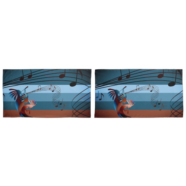 Southwest Kokopelli Música 2 King Size Pillowcase (Frente - conjunto)