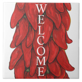 Southwest Red Chili Pepper Ristra Bem-vindo ao Mei