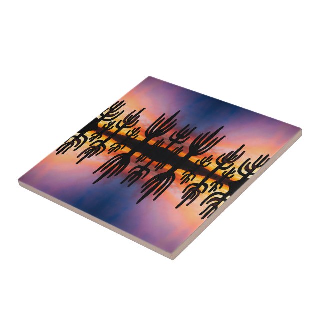 Southwestern Desert Landscape Cactus Sunrise Image (Lateral)