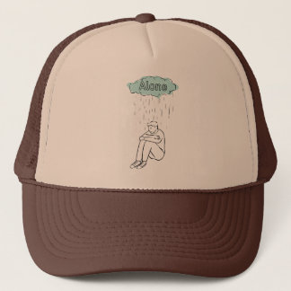 "SOZINHO" Boné de baseball preto minimalista com t