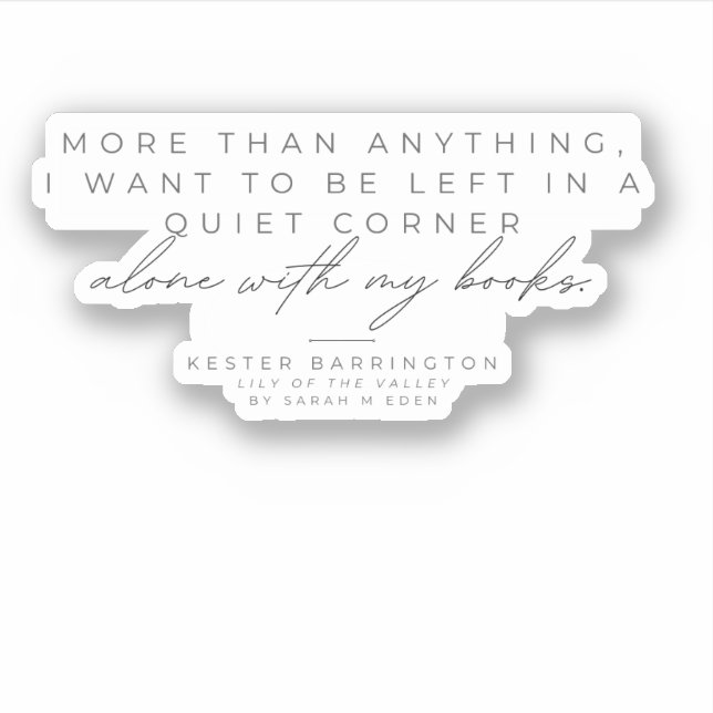 Sozinho com Meus Livros, adesivo (Frente)