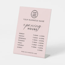 Spa Beauty Salon Opening Hours Display Soft Pink