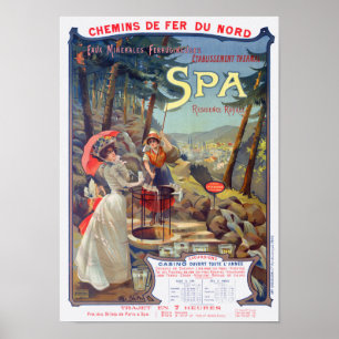 Spa Belgium Vintage Railroad Poster 1900