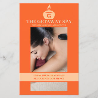 Spa e Massage Orange e Cream Flyer