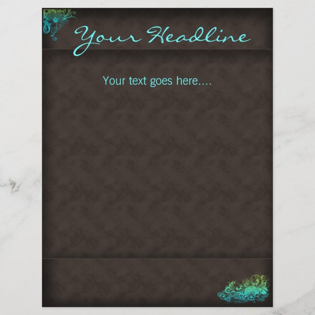 Spa Salon Floral Flyer Turquoise Azul Verde (Frente)