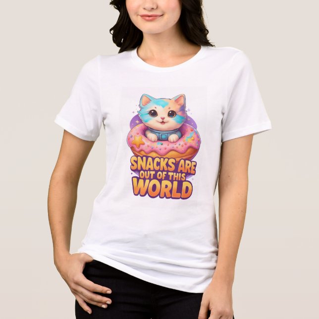 Space Cat Donut – Vibes de Lanche Cósmico Adorável (Frente)