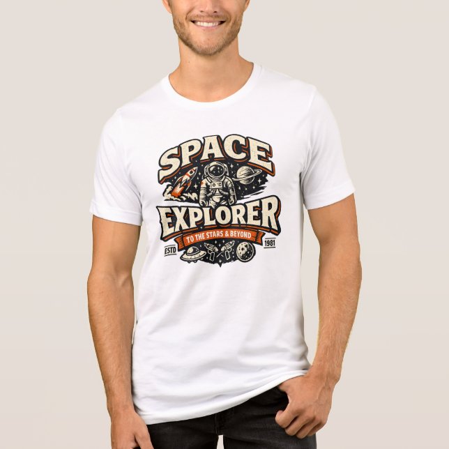 Space Explorer Vintage Style Shirt (Frente)