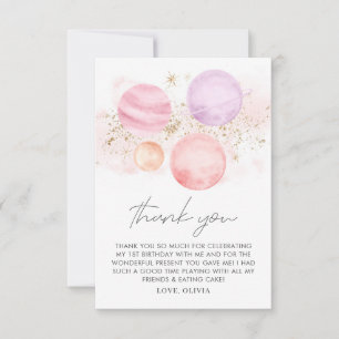 Space Girls Birthday Flat Cartões de agradeciment