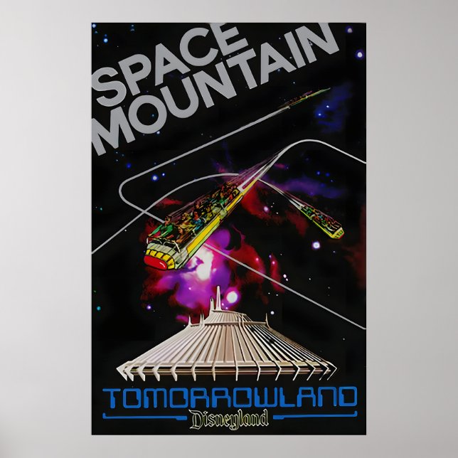 Space Mountain Disneyland Attraction Poster Print (Frente)