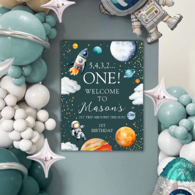 Space One Birthday Welcome Poster (Criador carregado)