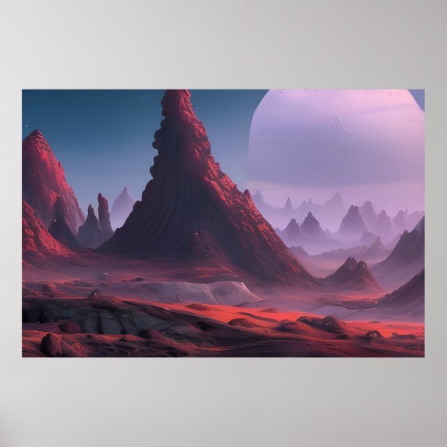 Space Planet Landscape Digital Art Poster #019 (Frente)