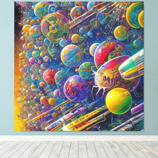 Space Race canvas print (Insitu(piso de madeira))