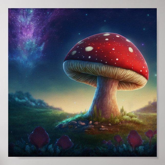 Spacey Amanita Muscaria 8x8 Poster (Frente)
