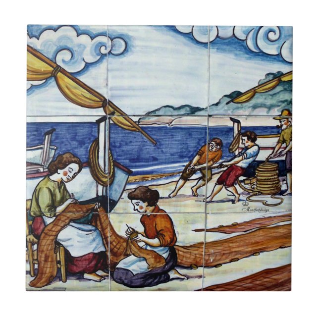 Spanische Fliese Fischer (Frente)