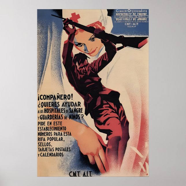 Spanish Civil War Poster Comrade, help the (Frente)