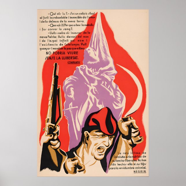 Spanish Civil War Poster I could not live without (Frente)