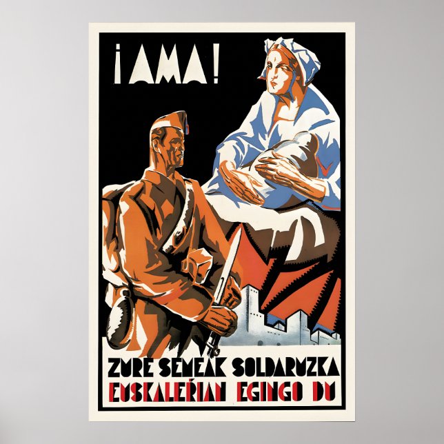 Spanish Civil War Poster Mother, your sons are (Frente)