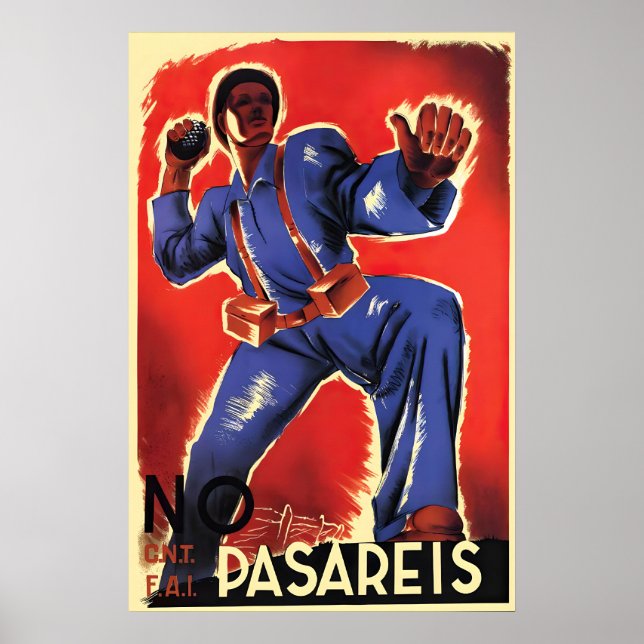 Spanish Civil War Poster No Pasareis  No Pasaran (Frente)