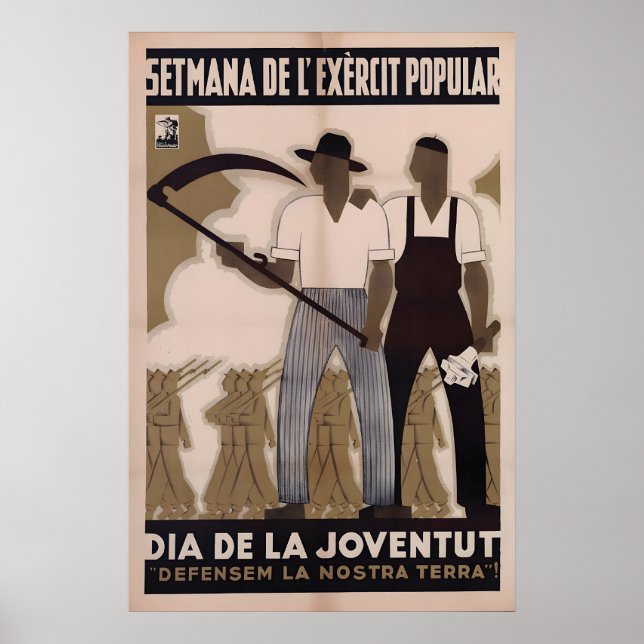 Spanish Civil War Poster On youth day we defend (Frente)
