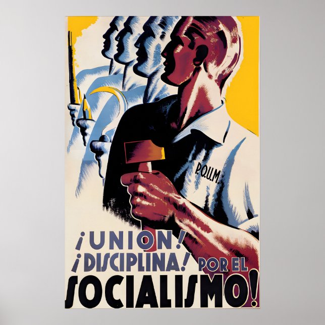 Spanish Civil War Poster POUM Unity! Discipline! (Frente)