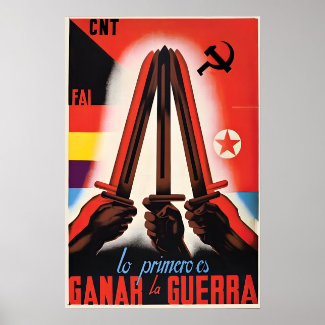 Spanish Civil War Poster The first thing is to win (Frente)