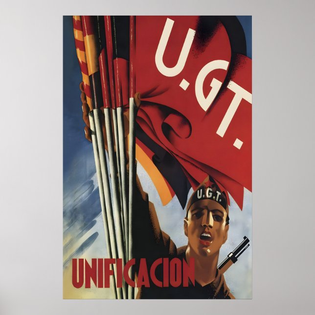 Spanish Civil War Poster UGT Unification of the (Frente)