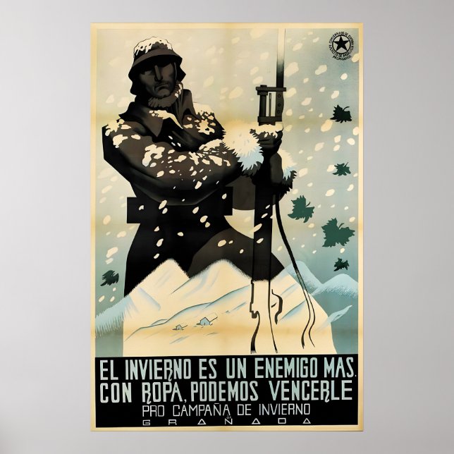 Spanish Civil War Poster Winter is Another Enemy (Frente)