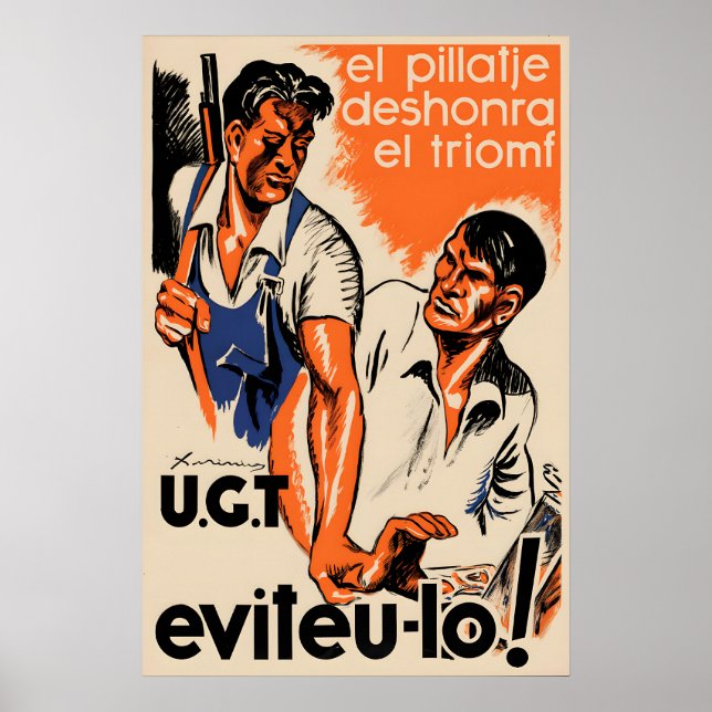 Spanish Civil War Propaganda Poster Robbery (Frente)
