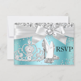 Sparkle Tiara Heels Teal Sweet 16 RSVP