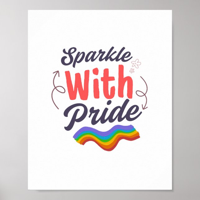 Sparkle with Pride - Bold Pride Rainbow  Poster  (Frente)