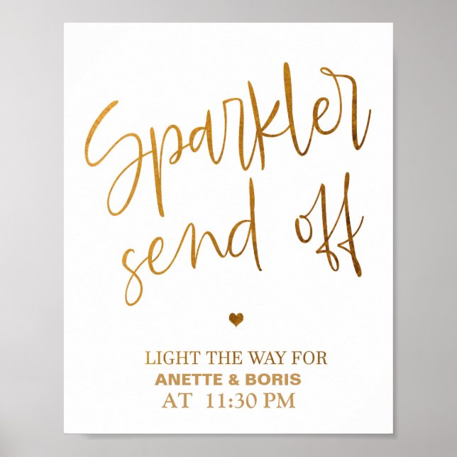 Sparkler envia sinal de casamento 8x10 poster (Frente)