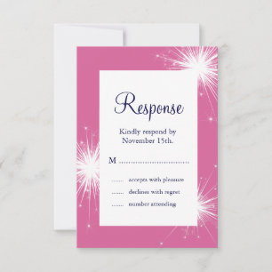 Sparkler que Wedding RSVP (rosa)