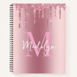  sparkles Pink glitter monogram name girly