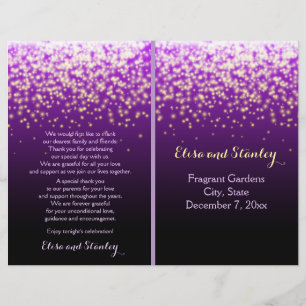 Sparkling ilumina-se no programa roxo do casamento