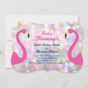 Sparkly deixe-nos convite do doce dezesseis de