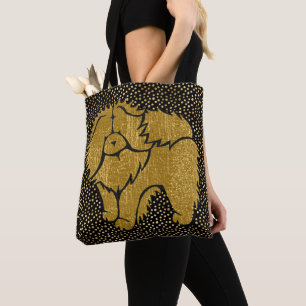 SPARKLY THANG Chow Faux metal tote bag 2 estilos